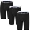 JINSHI Boxer Lungo Uomo Mutante Intimo Sportivo Pantaloncini Microfibra Slip Trunk a Gamba Extra Lunga Pacco da 3 Nero XXL