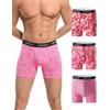 INNERSY Boxer da uomo in cotone, con apertura, colorati, stile retrò, confezione da 3, Nero/Leopardi/Leopardo Nero, M