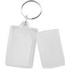 Tyenaza 100 Pezzi Portachiavi per Foto, Portachiavi con Cornice per Foto in Acrilico, 5,5 x 4 cm, Trasparente, Portachiavi con Foto Rettangolare Fai-Da-Te con Anello Diviso