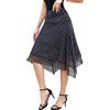 Genfien Gonna Donna Vita Alta Midi in Tulle Trasparente a Strati con Fodera Orlo Asimmetrico Lunghezza al Ginocchio Elegante a Forma A Estate