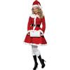 Smiffys Costume Miss Santa, Rosso, con giacca, gonna, cappello, cintura e manicotto Halloween