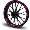 Finest Folia Set di 16 Adesivi per Cerchioni - Design Future per Moto e Auto - Completo per Cerchioni da 15, 16, 17, 18, 19 - MR017 (Rosa Fluo, Lucido)