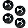 ZEXIJOW Coprimozzo 60 mm per Citroen DS3 DS4 DS5 DS6 DS7 DS9 Auto,Fregi Cerchi in Lega Copertura Centrale Ruota,Copertura antipolvere (Nero (sfondo nero))