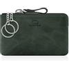 BROWN BEAR BB 8017 - Astuccio portachiavi in pelle con chiusura lampo, scomparto portamonete, 8017 Gn - Vintage Olive, M, Classico