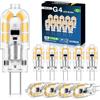 QOJUX Lampadine G4 LED, 1W 173LM G4 LED Classe C, Equivalenti a 20W Lampada Alogena, Bianco Caldo 3000K Lampadina a Risparmio Energetico, AC/DC 12V Non Dimmerabile, 10 Pezzi