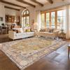 HiChiclife Tappeto persiano giallo 240 x 340 cm, tappeto vintage orientale, lavabile e antiscivolo, tappeto salotto classico per camera da letto e corridoio