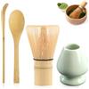 BLUESEABUY Set di 4 Matcha Kit Accessorio per Cerimonia del Matcha Kit Giapponese Set di Bambù con 2 Cucchiai Tradizionale Porta-Frusta Whisk