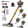LUNOZERIS Aspirapolvere Senza Fili 48KPa 500W Motore Brushless, 65Min 1.6L Scopa Elettrica Senza Fil Autoportante, Base di Ricarica a Muro Spazza Anti Groviglio, Scopa Elettrica per Peli Animali Tappeti Parquet