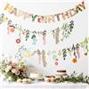 PtyPop Ghirlanda Fiori con Happy Birthday Decorazioni Ghirlanda Compleanno per Decorazioni Compleanno Bambina Femmina Feste di Giardino Decorazioni per Interno Esterno Addobbi