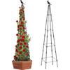 MYMULIKE Traliccio da giardino per piante rampicanti, 165 cm MYMULIKE Garden Tower Obelisco Supporti per giardino Rustproof Piselli dolci Telaio in vaso Piante Fiori Supporto per rose Traliccio Verdura Frutta