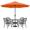 ABCCANOPY Ombrellone da giardino da 2,7 m, impermeabile, con pulsante di inclinazione e manovella, 8 stecche, protezione UV, per giardino, prato, terrazza e cortile (arancione)