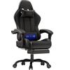 JUMMICO Sedia Gaming Ergonomica con Cuscino Lombare Massaggiante, Sedia Ufficio con Cuscino Lombare Massaggiante, Sedia Scrivania con Schienale Regolabile (90-135°), Capacità di Carico 150 kg, Nero