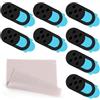 CYZBL 8 coperture per fotocamera per computer portatile, design ultra sottile da 0,6 mm, protezione adesiva per webcam con panno grigio, copertura per webcam per la tua privacy e sicurezza (nero)