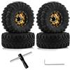 KEEDA 57 mm RC pneumatici e ruote, cerchione Micro Beadlock da 1,0 pollici per 1/18 TRX4M 1/24 RC Crawler Car Axial SCX24 FMS FCX24 Upgrade parti (A, oro)