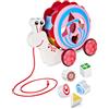 Balinco PUSHING TOY WOOD, Lumaca scorrevole con guscio rimovibile, 5 forme geometriche incluse, giocattolo per bambini di 1 anno