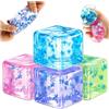 Audasi 4 Pezzi Fidget Giocattoli Squishy Cube,Cubo Ghiaccio Solido Zucchero Di Malto Alta Densità Riempito Squishy Stress Sollievo Giocattoli Autismo Fidget Cubo Sollievo Dell'Ansia Sensoriale