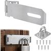 LEOUEANR Lucchetto con chiavistello, serratura per capannone, in acciaio inox, chiavistello e chiavistello, 10,2 cm, pieghevole, per cancelli, finestre, armadi (argento)