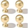 SYZOW Manopole per Mobili,4 Pezzi Pomelli per Mobili Or per Mobili da Cucina Pomelli per Mobili maniglie con vite pomelli per cassetti ，Ottone spazzolato Manopole per Mobili (Oro)