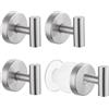Segus Appendi Accappatoio Bagno, 4 Pezzi Porta Asciugamani Ventosa, Gancio Ventosa, Ganci Appendiabiti, Riutilizzabile e Impermeabile, per Asciugamani, Accessori Cucina (Argento)