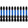 Meccion Set di 10 Inserti Avvitatore Pozidriv PZ2, Bit Cacciavite Magnetiche Impulsi, Lunga 50 mm e Codolo Esagonale 1/4