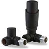 LavaTherm Valvola Termostatica per Radiatore TRV - 15 mm Angolo - Valvola per Riscaldamento Centrale a Risparmio Energetico - Sostituzione Premium in Ottone TRV e Detentore - Nero