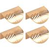 TopHomer 4 maniglie per porta, 60 mm x 44 mm, a forma di foglia, per armadio da cucina, cassetto, armadio, pomelli decorativi per mobili