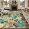 HUGEAR Verde Tappeto Salotto 200x300cm Camera da Pranzo Antiscivolo Tappeti Lavabile In Lavatrice Carpet Moderno Motivo Floreale Esterno Pelo Corto Misure Grandi Cameretta Sala Rug