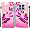 KENHONER Custodia per Xiaomi Redmi Note 14 Pro, Farfalla | Portafoglio Pelle PU, Magnetica, Resistente Agli Urti, Scomparto Carte Credito, Pieghevole, Flip Libro, Motivo