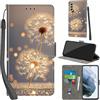 PHINIENLAND Cover per Samsung Galaxy S21 FE PU Pelle Custodia Flip Dente di leone