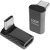 QIANRENON USB C 90° angolo Adattatore 20Gbps 100W Type C 3.2 maschio a femmina retto angolo Connettore,supporta 8K audio/video,per smartphone tablet steam deck,nero lucido,2Pcs (piegatura avanti)