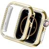 Yolovie Custodia Compatibile per Apple Watch Serie 6 SE 5 4Cassa, operchio Viso Diamanti di Cristallo Bling Strass Lucido, Cornice Protettiva per iWatch Donna Ragazze. 44mm Dorato