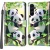 Haninsuze Cover per Samsung Galaxy A35 5G, Portafoglio PU Pelle, panda | Interno TPU Antiurto, Anti-Graffio, Fessura per Schede, Supporto Stand, Design Libro, Flip