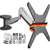 SCHWAIGER 9444 Supporto da parete per TV 23-55 pollici Supporto per TV inclinabile, girevole max. 30 kg max. standard VESA 400x400 nero incl. accessori di montaggio