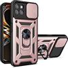 ESTH® Custodia per Realme 8i con Custodia per Fotocamera Scorrevole e Supporto ad Anello [Cover Paraurti Compatibile con Supporto Magnetico per Auto], Oro rosa