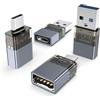 BASESAILOR Adattatore 4Pezzi per iPhone 17 16 Pro Max,Convertitore USB a USB C 3.0,Connettore Ricarica OTG Tipo C Thunderbolt 4 per Apple 15 14 13,MacBook,Samsung Galaxy S25 S24 A55,iPad,A/irpods 4