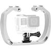 Selens Supporto per fotocamera portatile, doppio braccio, attrezzatura fotografica, con vite da 1/4 e cinghia da polso per fotocamera sportiva Hero Xiaomi Yi SJCAM