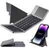 Nsyee KF86 Tastiera Bluetooth pieghevole con touchpad | Connessione a tre dispositivi (iOS/Android/Windows/Mac) | Include supporto magnetico | Tastiera portatile da viaggio wireless 3 in 1 | Mini
