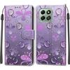 KENHONER Cover Compatibile con Honor X6b 4G, Premium Pelle PU Portafoglio Flip Libro Custodia per Honor X6b 4G [Protezione Completa] - fiore
