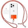 NALIA Cordino per Cellulare con Patch, Universale Catena per Custodia Telefono 160 CM, Laccio Portachiavi Colorato, Cordino da Collo con Ciondolo con Gancio in Metallo, Colore:Arancione Colorato