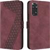 OKZone Cover per Xiaomi Redmi Note 11 /Note 11S, Custodia in PU Pelle per Xiaomi Redmi Note 11 /Note 11S, Custodia a Libro Folio Portafoglio con Chiusura Magnetica Wallet Case Flip Cover (Rosso)
