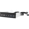 HUTSRAI Pannello Interno della Cassa del Computer Desktop 5.25 Pollici HUB USB 2 Porte USB 3.0 E 2 Porte USB 2.0 con Connettore Audio A 20 Pin HD