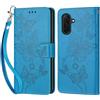 KENHONER Custodia per Samsung Galaxy A18/A17/A26 5G Cover, Blu Farfalla | Portafoglio in Pelle PU Retro, Antiurto Flip, Slot per Schede, Funzione Stand, Chiusura Magnetica