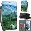PHINIENLAND Cover per Samsung Galaxy S21 FE Case PU Pelle Custodia [Kickstand] [Chiusura magnetica] [Slot per Schede], Portafoglio Flip Custodia per Samsung S21 FE,Foresta