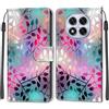 KENHONER Cover Compatibile con Xiaomi Redmi Note 14 Pro, Premium Pelle PU Portafoglio Flip Libro Custodia per Redmi Note 14 Pro Plus [Protezione Completa] - foglia