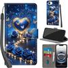 PHINIENLAND Cover per iPhone 17e / iPhone 16e custodia portafoglio Cuore | 3 scomparti carte, 1 tasca banconote, Chiusura magnetica, Supporto, Pelle PU flip cover per iPhone 17e / 16e