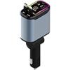 Meanyee Adattatore per caricabatterie da auto retrattile 4 in 1, 66 W, USB C, accessori per auto con lampada stellata per ricarica rapida, regali essenziali da viaggio per iPhone 16 15 14 13 12