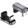 Duttek 180 Degree Angle USB Type C Adapter, confezione da 2, Maschio USB C a Femmina USB C, Connettore USB C a forma di U, supporta 20 Gbps e video 4K@60HZ per Steam Deck, Switch, Tablet, Laptop