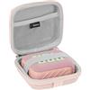 Geekria Shield Speaker Case compatibile con JBL Go 5/4/3, Go 3 Eco Cover, custodia rigida portatile per altoparlante con contenitore cavi, porta-key moschettone (Rosa)