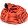 O&W Security Cavo di prolunga professionale 20 m - Schuko (tipo F) 16 A/250 V, IP44 per esterni, 1,5 mm², prolunga flessibile e robusta, arancione