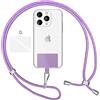 NALIA Cordino per Cellulare con Patch, Universale Catena per Custodia Telefono 160 CM, Laccio Portachiavi Colorato, Cordino da Collo con Ciondolo con Gancio in Metallo, Colore:Rosa Colorato